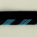 5 Yards 1/2" Turquoise, Black Alternating Trim with Lip 25937