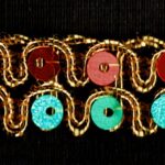 5 Yards 9/16" Red, Green, Gold 2 Row Sequins Trim DN02096