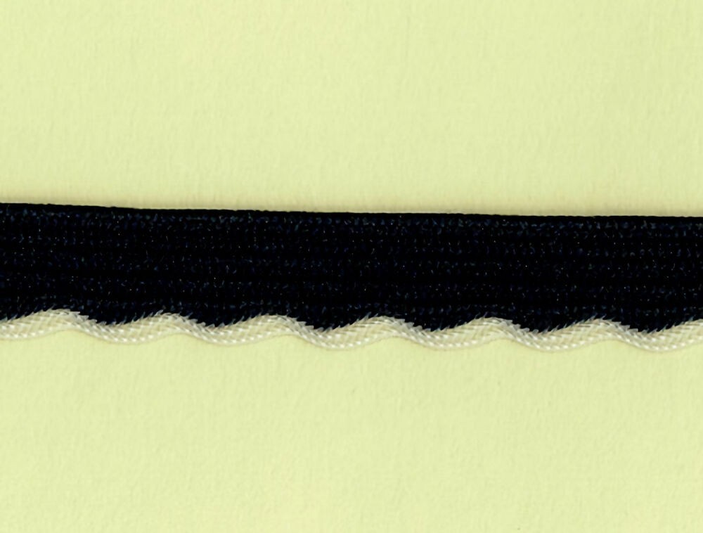 57-422.jpg 5 Yards 3/8 Dark Navy Blue, Grey Wave Design with Lip Trim 27928 - Image 1