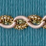 5 Yards 1/4" Gold, Peach Serpentine Chain Look Trim 46264
