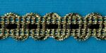 5 Yards 3/8" Antique Gold, Black Double Scalloped Gimp with Ribbon Trim 46323
