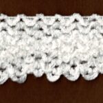 5 Yards 1 3/8" White Lacy Chenille Trim 45557
