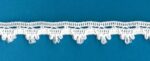 5 Yards 3/8" White, Elastic 3 Loop Scalloped Small Trim 47505L