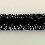5 Yards 7/16" Black, Antique Silver Gimp Trim 12080