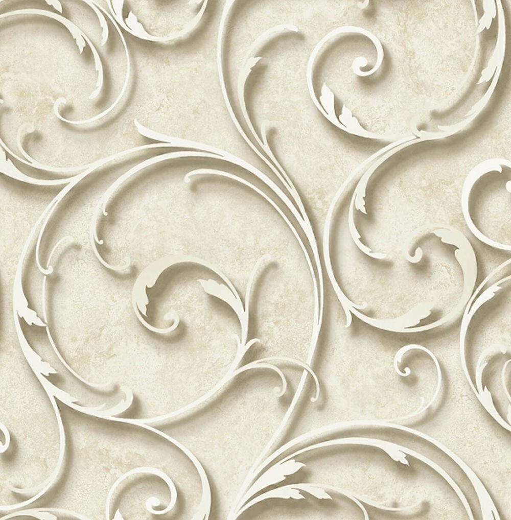 57-491.jpg 3D Classical Scroll Wallpaper by Wallquest DS60805 - Image 1