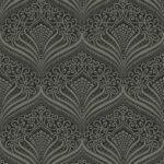 Filigree Ogee on Black in Paper and Ink by Wallquest LA31700