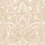 Ogee Floral Wallpaper Prague II Gold, Peach, White, Grays by Wallquest SF60001