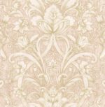 Ogee Floral Wallpaper Prague II Gold, Peach, White, Grays by Wallquest SF60001