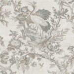 Richmond Hill Crane Toile Floral Savannah House Wallpaper by Wallquest SV60704