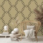 Scroll Trellis Wallpaper Paper and Ink by Wallquest LA30715 - Image 2
