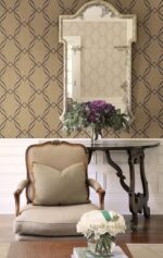 Scroll Trellis Wallpaper Paper and Ink by Wallquest LA30715 - Image 3