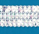5 Yards 7/8" 3 Row Iridescent Sequins on White Trim 43512I