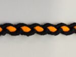 5 Yards 1/4" Black, Fire Orange Braided Trim 16065O