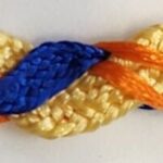 5 Yards 3/8" Blue, Orange, Golden Yellow Wrapped Ric Rac Trim 27632Y