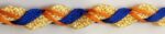 5 Yards 3/8" Blue, Orange, Golden Yellow Wrapped Ric Rac Trim 27632Y