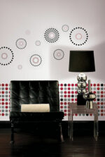 Fusion Dots Contemporary Wallpaper in Silver, Red, Black, Gray, White     SS9213 - Image 3