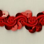 5 Yards 3/4" Red Sequins on Red Trim 43493