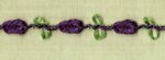5 Yards 3/8" Purple, Willow Green Rosette and Double Loop Trim 46609