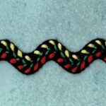 5 Yard Spool of 1/2" Ric Rac Rainbow Multi-Color Trim 11471BK on Black