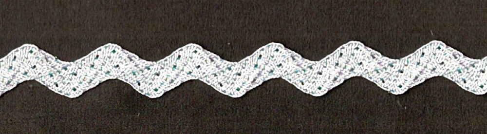 57-687.jpg 5 Yards 3/8" White Iridescent Ric Rac Trim 27124 - Image 1