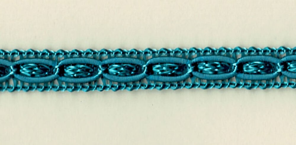 57-699.jpg 5 Yards 9/16" Turquoise Chain Gimp Trim 45306 - Image 1