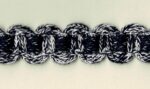 5 Yards 9/16" White, Navy Filled Block Chain Trim 47101