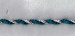 5 Yards 5/32" Teal and Silver Foil Twist Cord I1MR2-T