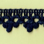5 Yards 3/4" Navy Scalloped Braided Trim 47538
