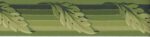 Raymond Waites Green Leaf & Rosette Wallpaper Border on Drapery Rod - AV057113B