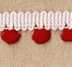 5 Yards Red and White 5/8" (Inch) Small Pom Pom Ribbon Trim 47428RW