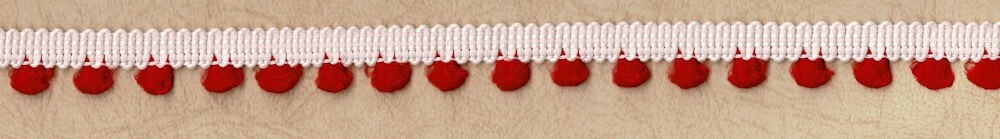 57-831.jpg 5 Yards Red and White 5/8" (Inch) Small Pom Pom Ribbon Trim 47428RW - Image 1