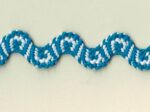 5 Yards 1/2" Turquoise, White Ric Rac Trim 27136