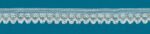 5 Yards 11/16" White Scalloped Satin Trim with a Metallic Gold Thread 46881