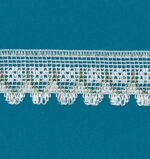 5 Yards 11/16" White Scalloped Satin Trim with a Metallic Gold Thread 46881 - Image 2