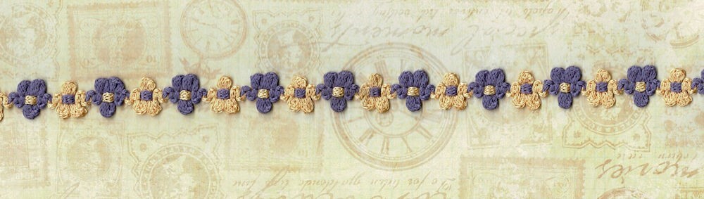 57-892.jpg 5 Yards 5/8" Purple and Gold Woven Trim 47159 - Image 1