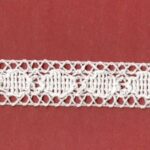 5 Yards 15/16" White Cotton Lace Trim with Design 41869
