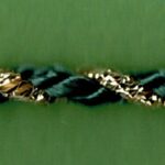 5 Yards 1/8" - 3.2mm - Dark Green, Gold Twist Cord Trim 9959