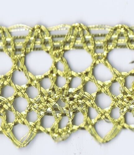 57-912.jpg 5 Yards 7/8" Gold Lace Look Trim 45629 - Image 1
