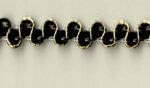 5 Yards 3/8" Black, Gold Rounded Ric Rac Look Trim 43381BG