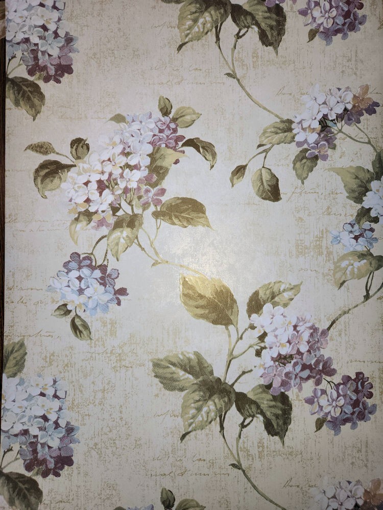 57-924.jpg Flowing Wisteria Vines and Flowers Wallpaper with Script - Wallquest - DL50309 - Image 1