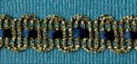 5 Yards 3/8" Antique Gold, Ric Rac Look Trim with Navy Ribbon Gimp 6323