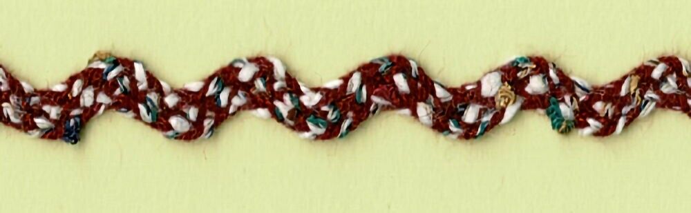 57-936.jpg 5 Yards 1/4" Cranberry, Multi-color Ric Rac Trim 27117M - Image 1