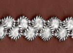 5 Yards 9/16" Black, White 2 Row Teardrop Shaped Trim 46905