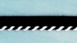 5 Yards 3/8" Black and White Whip Stitch with Lip Trim 11271