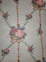 Bouquets of Roses Stripe Wallcovering - F. Schumacher - Vintage - 514390 - Image 2