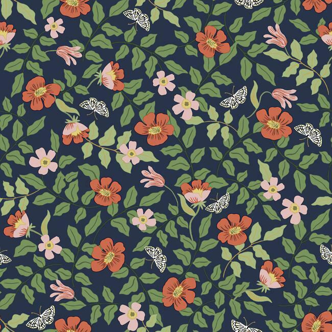 PSW1314RL Primrose Peel and Stick Wallpaper - Blue - Rifle Paper - York - PSW1314RL - Image 1