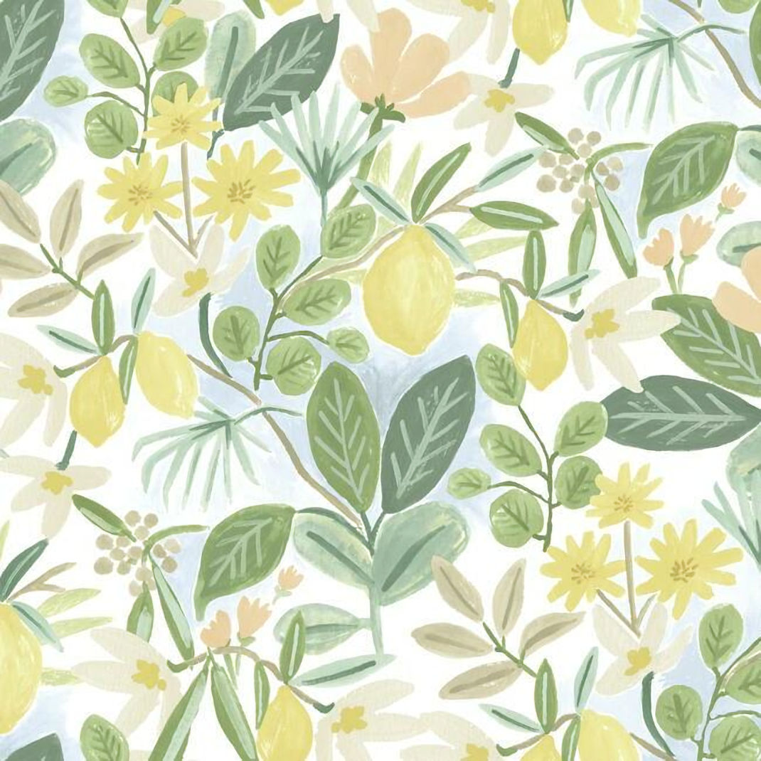PSW1319RL Amalfi Lemons Peel and Stick Wallpaper - Soft - Rifle Paper - York - PSW1319RL - Image 1