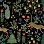 Menagerie Peel and Stick Wallpaper -- Black - Rifle Paper - York - PSW1321RL
