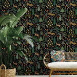Menagerie Peel and Stick Wallpaper -- Black - Rifle Paper - York - PSW1321RL - Image 3