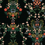 Luxembourg Peel and Stick Wallpaper - Black - Rifle Paper - York - PSW1326RL
